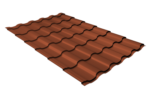 Профиль волновой кредо 0,45 Drap RAL 8004 терракота