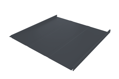 Фальц двойной стоячий Line Grand Line 0,5 Velur X с пленкой на замках RAL 7024 мокрый асфальт