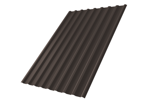 Профнастил С20R 0,5 Satin RR 32 темно-коричневый