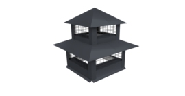 Дымник на трубу двойной с сеткой 1470х380мм 0,45 PE с пленкой RAL 7024 мокрый асфальт