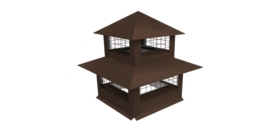 Дымник на трубу двойной с сеткой 1550х515мм 0,45 PE с пленкой RAL 8017 шоколад