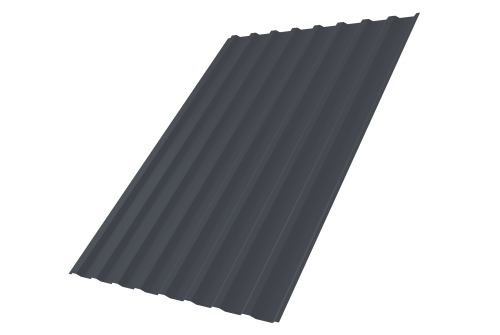 Профнастил С20В 0,4 PE-Double с пленкой RAL 7024 мокрый асфальт