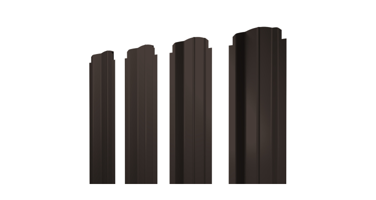 Штакетник П-образный B фигурный 0,45 PE RR 32 темно-коричневый