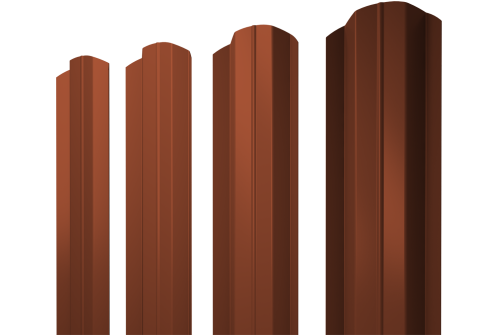 Штакетник М-образный В фигурный 0,45 PE RAL 8004 терракота