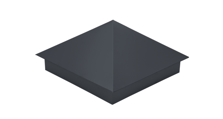 Колпак на столб 390х390мм 0.4 PE с пленкой RAL 7024 мокрый асфальт