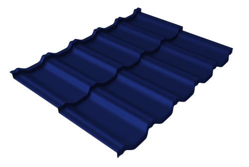 Профиль волновой модульный квинта uno GL c 3D резом 0,45 PE RAL 5002 ультрамариново-синий