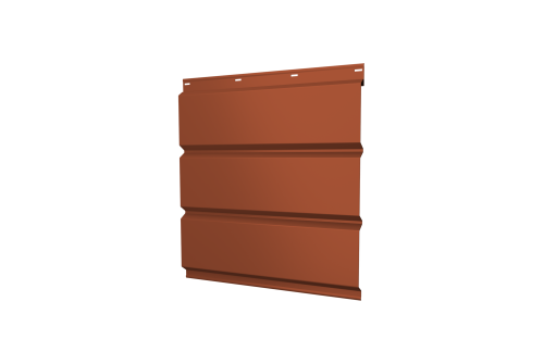 Софит металлический без перфорации 0,5 Satin Мatt с пленкой RAL 8004 терракота