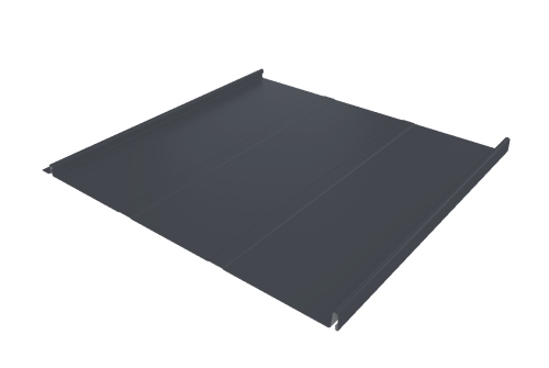 Фальц двойной стоячий Line Grand Line 0,5 PurPro Matt 275 с пленкой на замках RAL 7024 мокрый асфальт