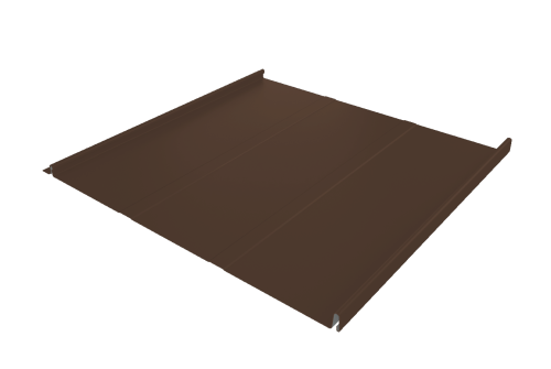 Фальц двойной стоячий Line Grand Line 0,5 PurPro Matt 275 с пленкой на замках RAL 8017 шоколад