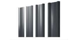 Штакетник М-образный A с прямым резом 0.45 PE RAL 7024 мокрый асфальт