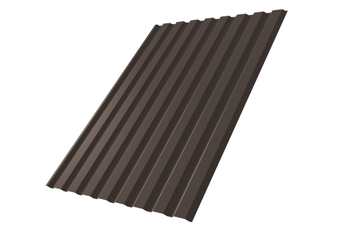 Профнастил С20A 0.45 PE-Double RR 32 темно-коричневый