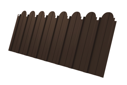 Профнастил C10A фигурный 0.45 Drap-double TX с пленкой RAL 8017 шоколад