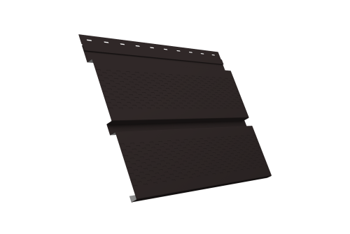 Софит металлический Квадро Брус с перфорацией 0,5 Satin Matt TX с пленкой RAL 9005 черный
