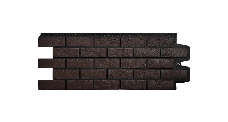 Фасадная панель GL Состаренный кирпич Design шоколадный со швом RAL 9005