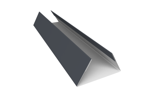 Планка стыковочная составная нижняя 0,5 Satin с пленкой RAL 7024 мокрый асфальт (3м)