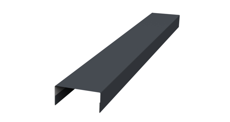 Ламель лицевая 125 забора жалюзи Texas стартовая/финишная для калиток и ворот 0.5 Rooftop Бархат с пленкой RAL 7024 мокрый асфальт