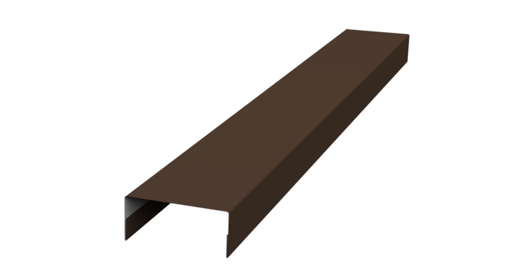 Ламель лицевая 125 забора жалюзи Texas стартовая/финишная для калиток и ворот 0.5 PurPro с пленкой RAL 8017 шоколад