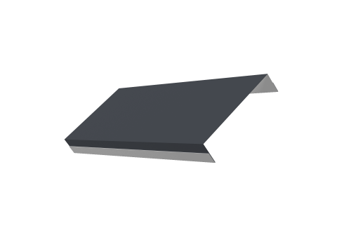 Ламель обратная 125 забора жалюзи Texas стартовая/финишная для калиток и ворот 0,5 PurPro с пленкой RAL 7024 мокрый асфальт