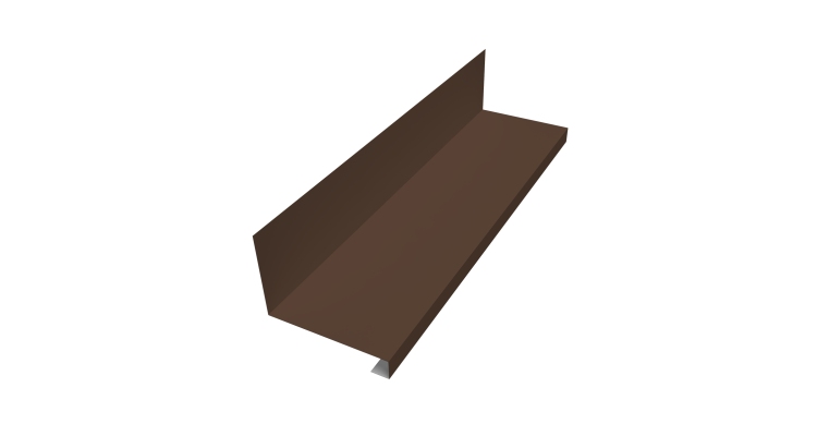 Планка примыкание нижнее к трубе фальц Grand Line 0,5 Satin с пленкой RAL 8017 шоколад (3м)