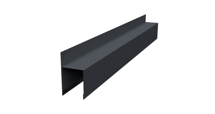 Планка опорная составная внешняя для забора жалюзи Palermo 0,45 PE-Double RAL 7024 мокрый асфальт (1,8м)