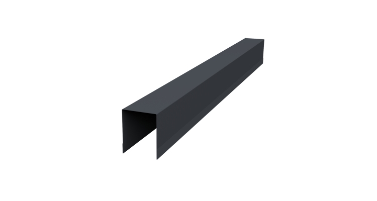 Планка опорная составная внутренняя для забора жалюзи Palermo 0,45 PE-Double RAL 7024 мокрый асфальт (2,5м)