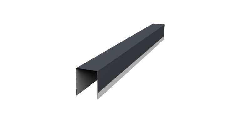 Планка опорная составная внутренняя для забора жалюзи Palermo 0,45 PE RAL 7024 мокрый асфальт (2,5м)