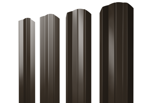 Штакетник М-образный А фигурный 0,45 PE RR 32 темно-коричневый
